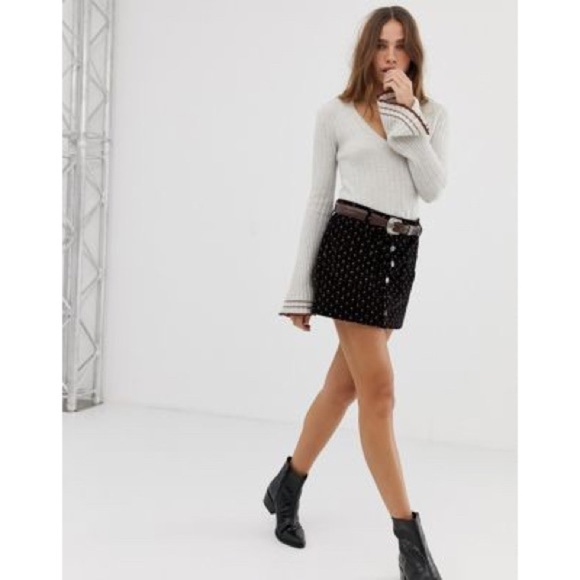 [Free People] Joanie Printed Cord Skirt - Picture 13 of 15